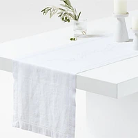 Embroidered Pinecone 120" EUROPEAN FLAX ™-Certified Linen Table Runner