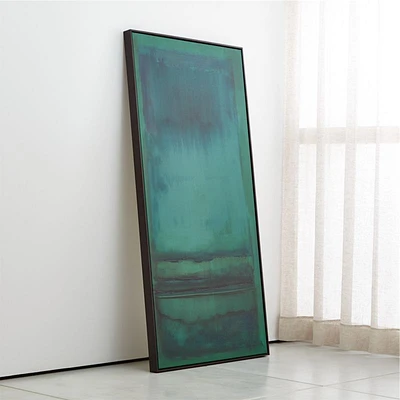 "Emerald" Framed Reproduction Abstract Wall Art Print 38"x74" by Susan Stone