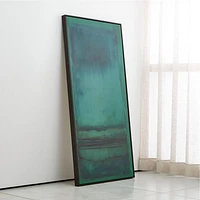 "Emerald" Framed Reproduction Abstract Wall Art Print 38"x74" by Susan Stone