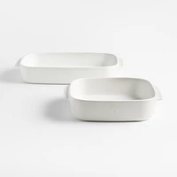 Emile Henry x Crate & Barrel 2-Piece Cream Ceramic Baking Dish Set