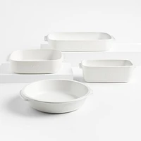 Emile Henry x Crate & Barrel 4-Piece Cream Ceramic Bakeware Set