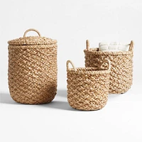 Emlyn Small Woven Blanket Basket