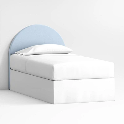 Emma Light Blue Upholstered Arched Kids Twin Headboard