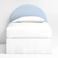 Emma Light Blue Upholstered Arched Kids Twin Headboard