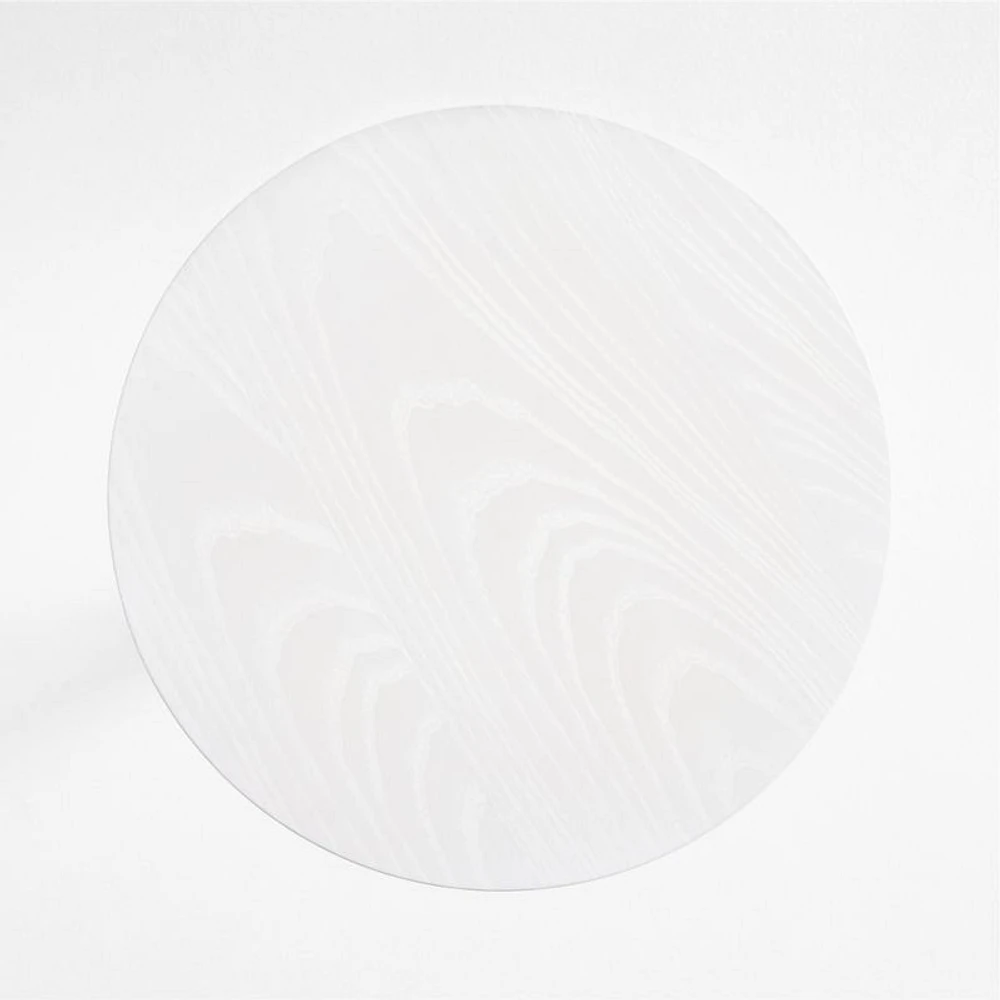 Emme White Wood Round Pedestal Nursery Side Table