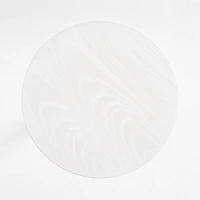 Emme White Wood Round Pedestal Nursery Side Table