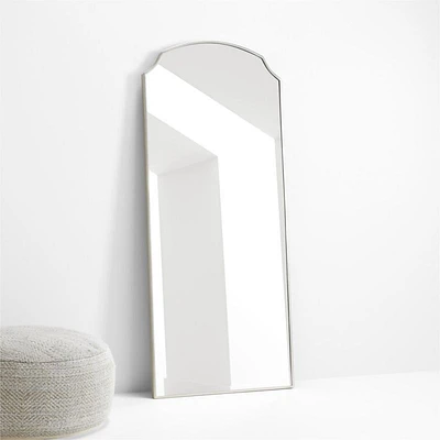 Emmy Narrow Pewter Silver Arch Floor Mirror 32"x76.25"