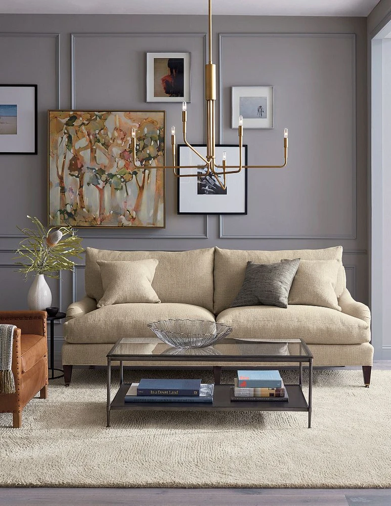 Clive 6-Arm Brass Chandelier Light