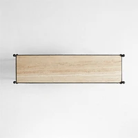 Estate 62.75" Rectangular Travertine and Metal Console Table with Shelf by Jake Arnold