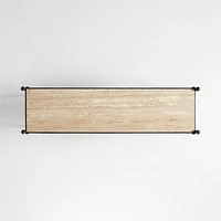 Estate 62.75" Rectangular Travertine and Metal Console Table with Shelf by Jake Arnold