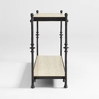 Estate 62.75" Rectangular Travertine and Metal Console Table with Shelf by Jake Arnold
