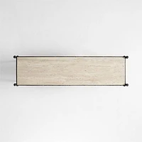 Estate 62.75" Rectangular Travertine and Metal Console Table with Shelf by Jake Arnold