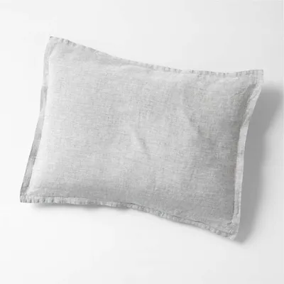 European Flax ®-Certified Linen Chambray Grey Standard Bed Pillow Sham