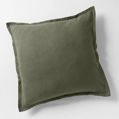 New Natural EUROPEAN FLAX ™-Certified Linen Burnt Green Euro Bed Pillow Sham