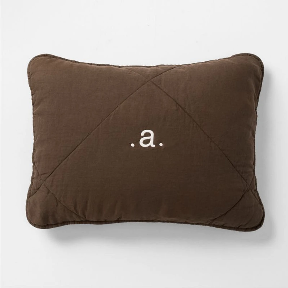 EUROPEAN FLAX™-Certified Linen Deep Brown Quilted Standard Bed Pillow Sham