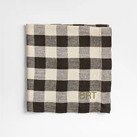 Marin Black and Natural EUROPEAN FLAX ™-Certified Linen Buffalo Check Napkin