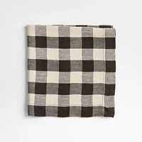 Marin Black and Natural EUROPEAN FLAX ™-Certified Linen Buffalo Check Napkin