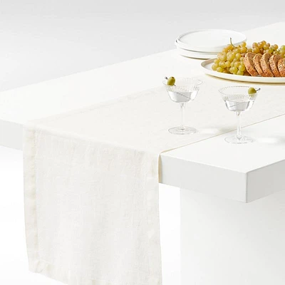 Marin 120" Arctic Ivory EUROPEAN FLAX ™-Certified Linen Runner
