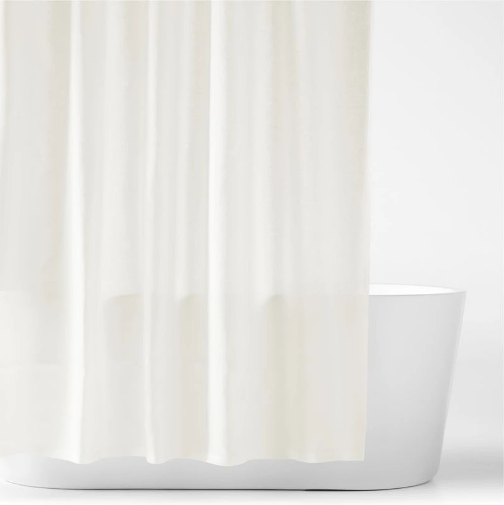 Crisp White EUROPEAN FLAX ™-Certified Linen Shower Curtain