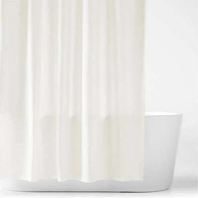 Crisp White EUROPEAN FLAX ™-Certified Linen Shower Curtain