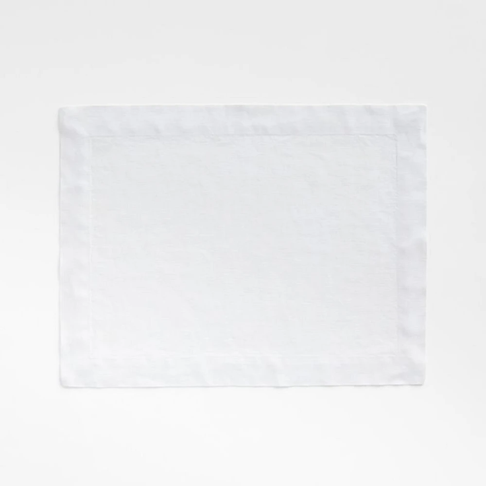 Marin White European Flax ®-Certified Linen Placemat
