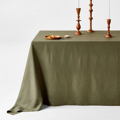 Marin Desert Green Oversized EUROPEAN FLAX ™-Certified Linen Tablecloth