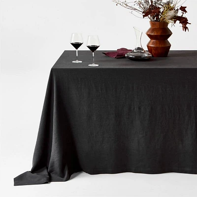 Marin Ink Black Oversized EUROPEAN FLAX ™-Certified Linen Tablecloth