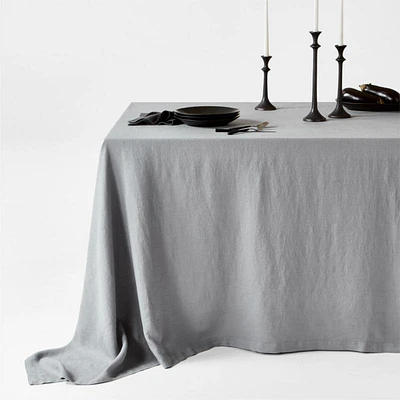 Marin Metal Grey Oversized EUROPEAN FLAX ™-Certified Linen Tablecloth