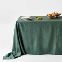 Marin Pine Green Oversized EUROPEAN FLAX ™-Certified Linen Tablecloth