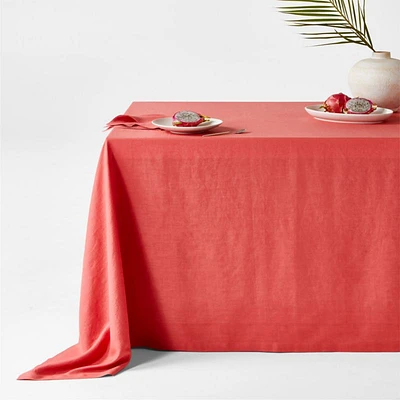 Marin Sienna Pink Oversized European Flax ®-Certified Linen Tablecloth