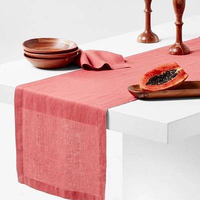 Marin 120" Sienna Pink EUROPEAN FLAX ™-Certified Linen Table Runner