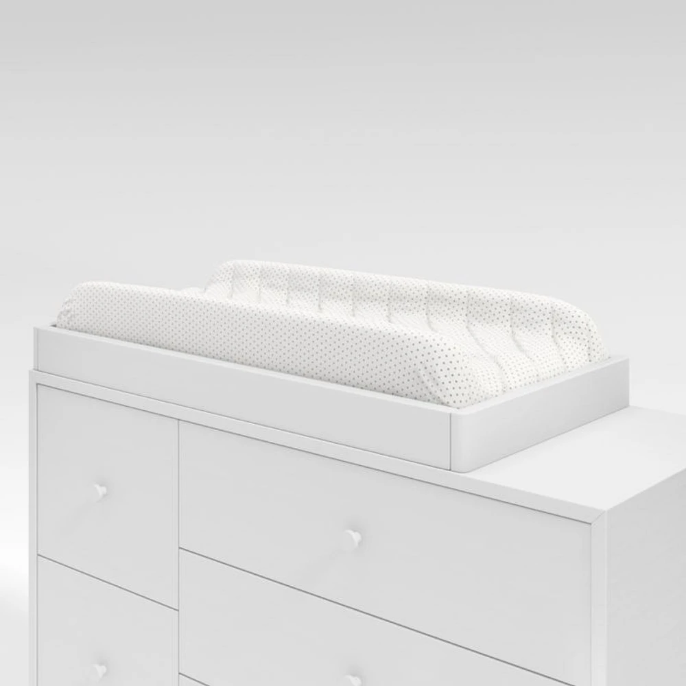 White Wood Baby Changing Table Topper