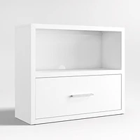 Ever Simple Modular White Wood Kids Bookcase with Drawer