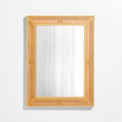 Evi Woven Natural Rattan Border Wall Mirror 34"x46"