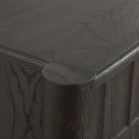 Ezri 82" Black Carved Oak Wood Storage Media Console