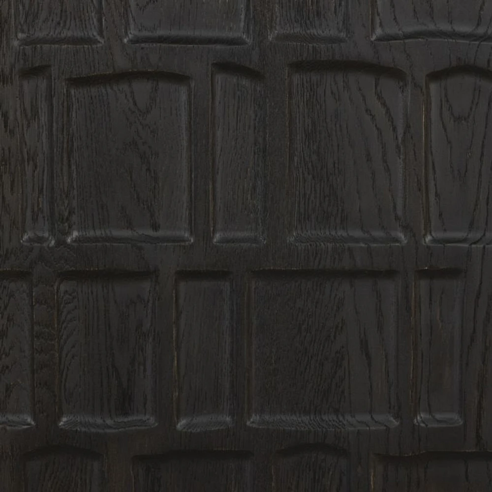 Ezri 82" Black Carved Oak Wood Storage Media Console