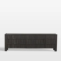 Ezri 82" Black Carved Oak Wood Storage Media Console