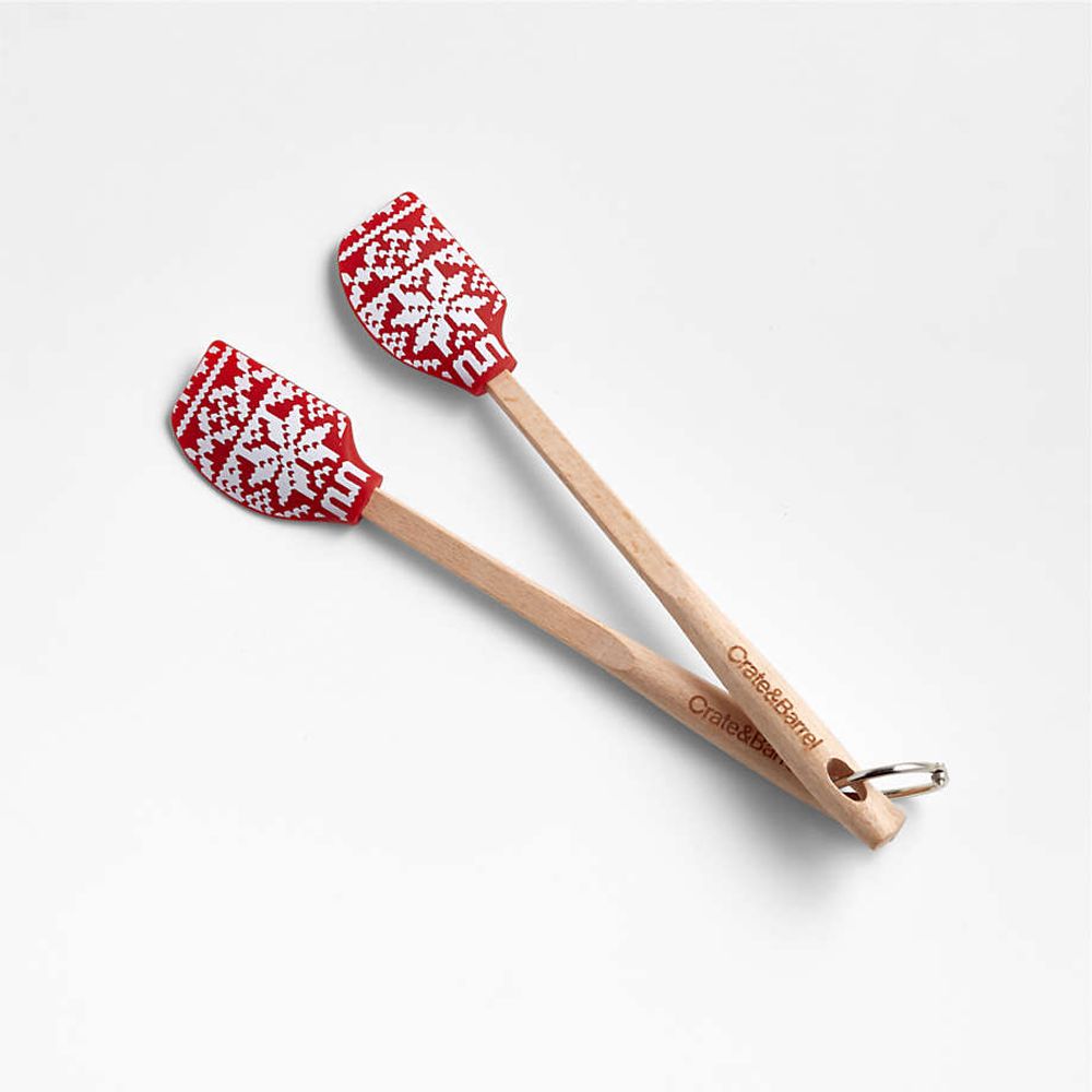 Crate & Barrel Wood and Mint 12 Silicone Whisk | Crate & Barrel