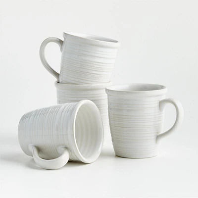 Farmhouse 16-oz. White Mugs, Set of 4