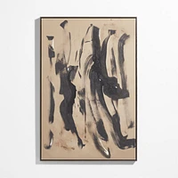 "Fast Pace" Framed Beige & Black Wall Art Print 61"x41" by Joe Turner