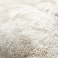 Ivory 23x23 Faux Fur Throw Pillow with Feather Insert