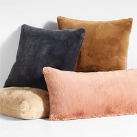Terracotta Faux Fur 36"x16" Throw Pillow Cover