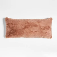 Terracotta Faux Fur 36"x16" Throw Pillow Cover