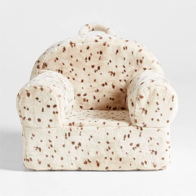Large Light Brown Leopard Print Faux Fur Kids Lounge Nod Chair Cover