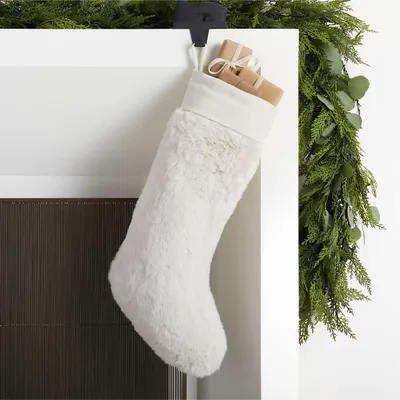 Winter White Faux Fur Christmas Stocking