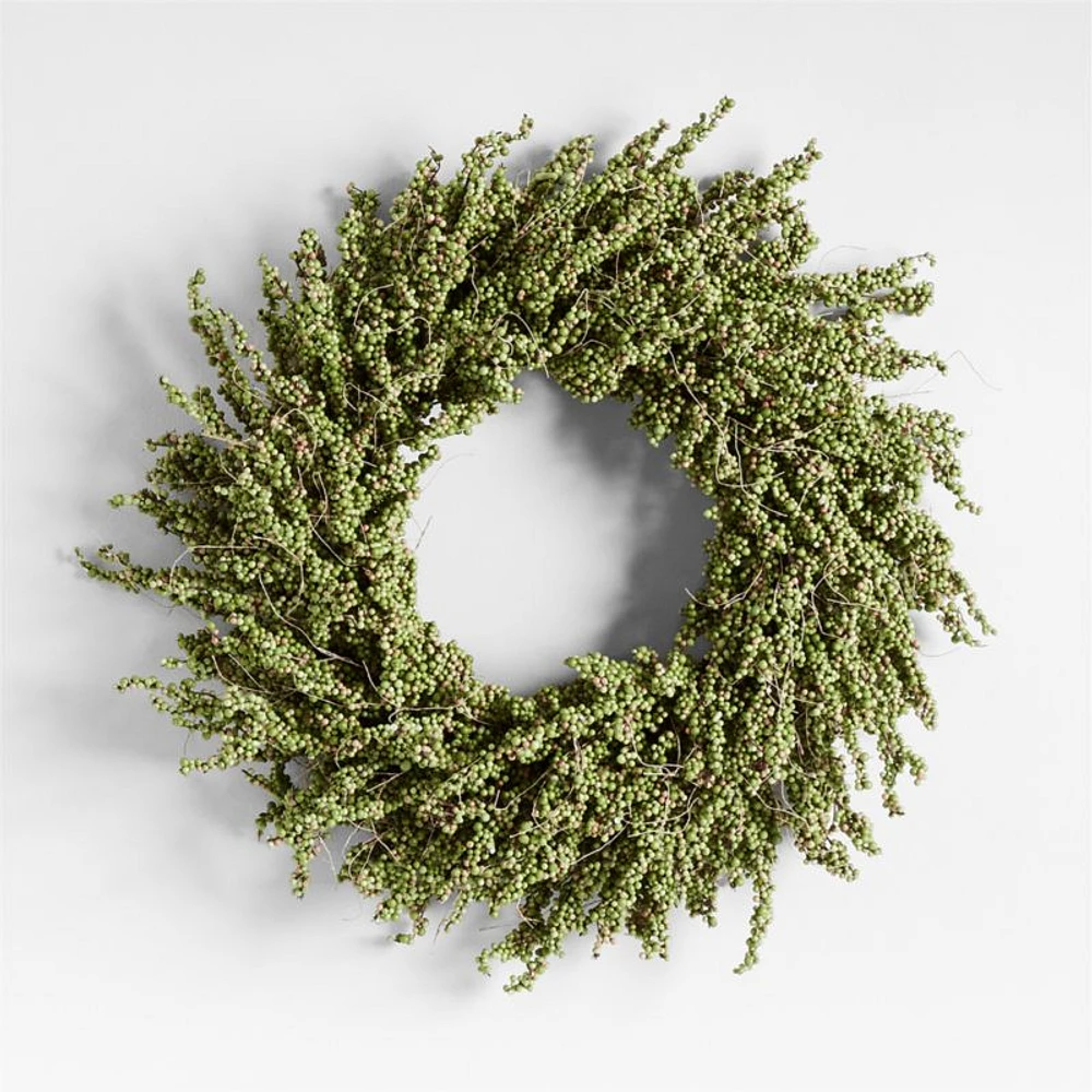 Faux Green Mini Berry Wreath 32"