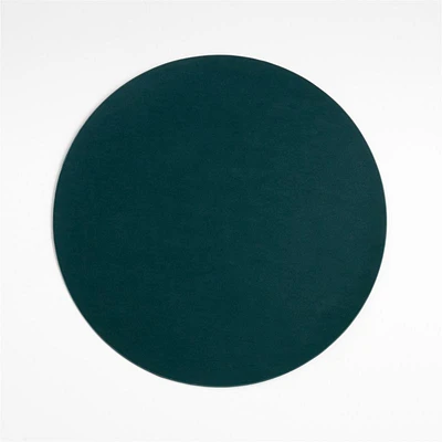 Rizzo Round Reversible Green Faux Leather Placemat