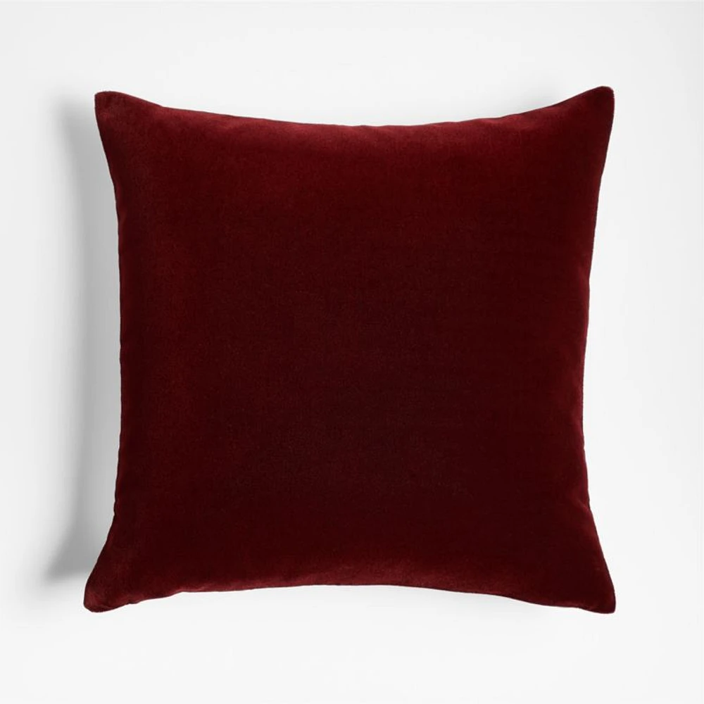 Faux Mohair Recycled 20x20 Brick Red Throw Pillow Cover
