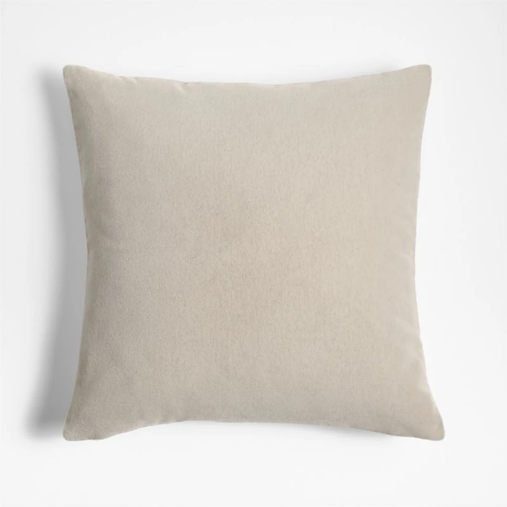 Faux Mohair Recycled 20x20 Moonbeam White Throw Pillow Cover
