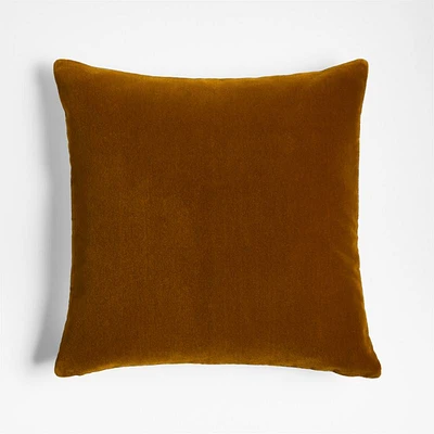 Faux Mohair Recycled 20x20 Ocher Throw Pillow Cover